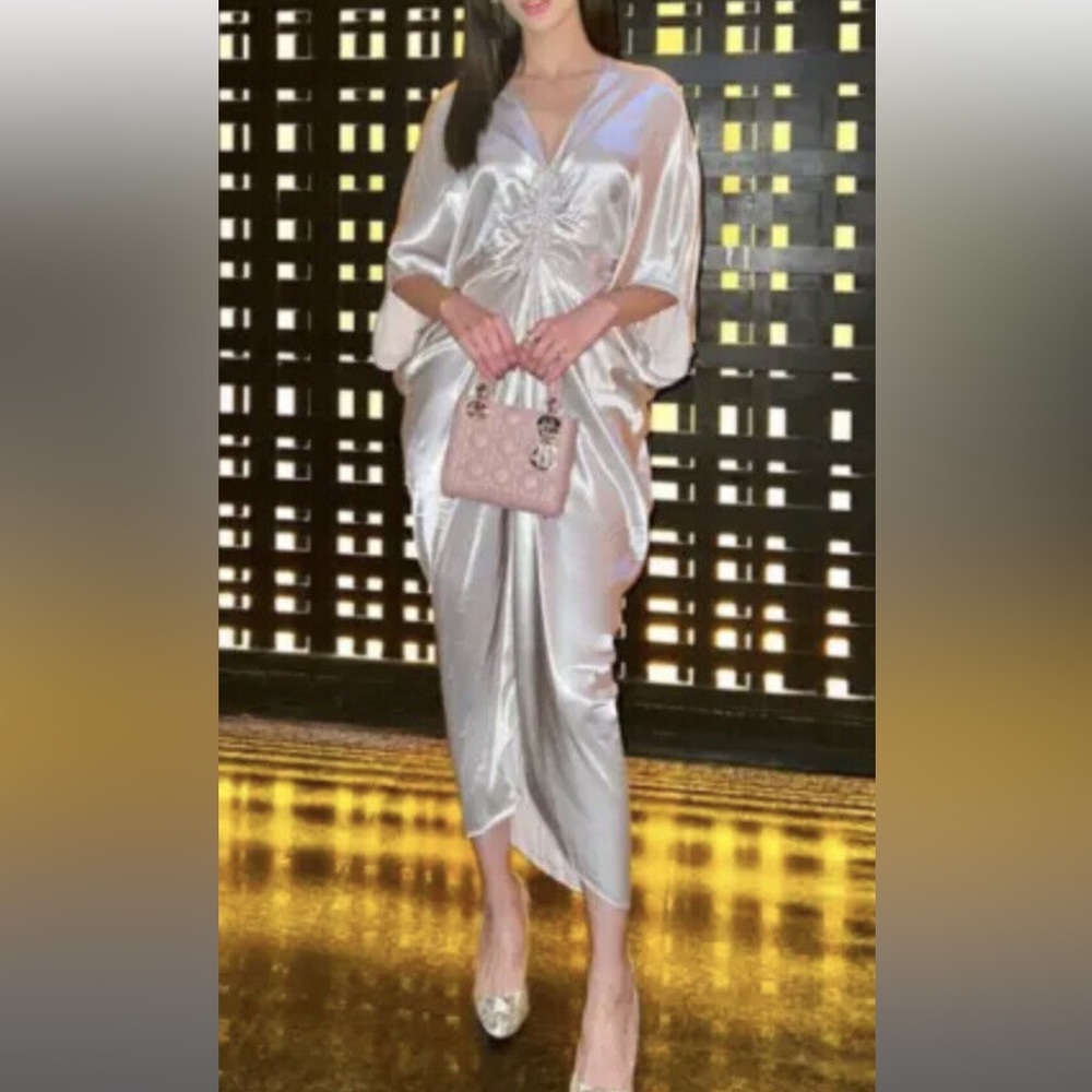 Kimono style silver dress ZARA new without tags